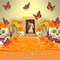 Day of the Dead Decors - 50 Pcs Marigold Flowers, 12 Artificial Butterflies, 500 Orange Flower Petals